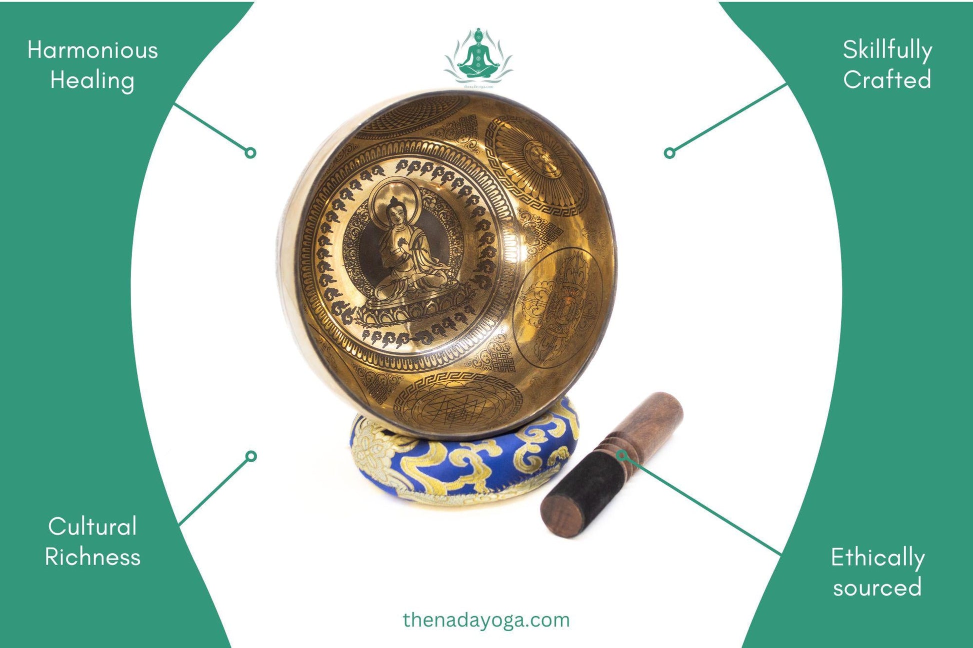 Handmade Tibetan Singing Bowl – Bronze Chime for Yoga Meditation The Nada Yoga