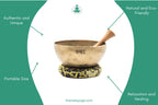 Handmade Tibetan Singing Bowl – Ancient Gold Bronze, Yoga Meditation Set The Nada Yoga
