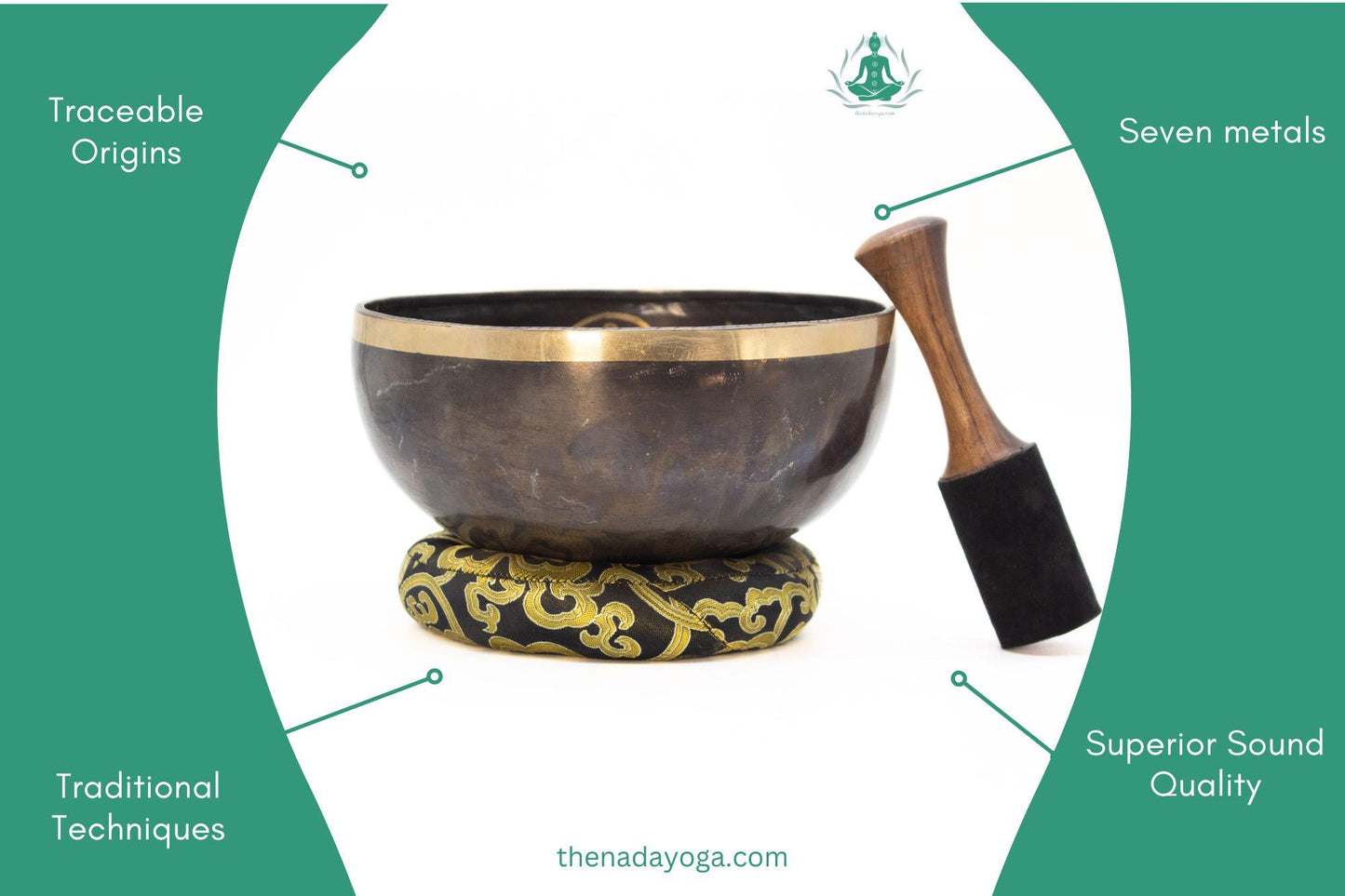 Handmade Tibetan Singing Bowl – 4 inch, Meditation & Yoga The Nada Yoga