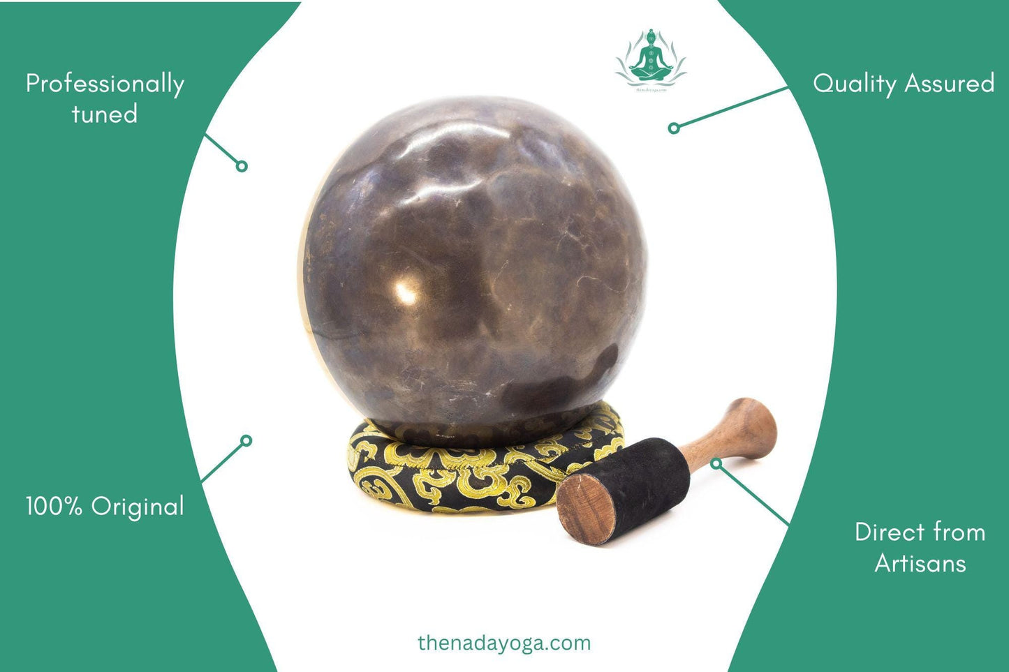 Handmade Tibetan Singing Bowl – 4 inch, Meditation & Yoga The Nada Yoga