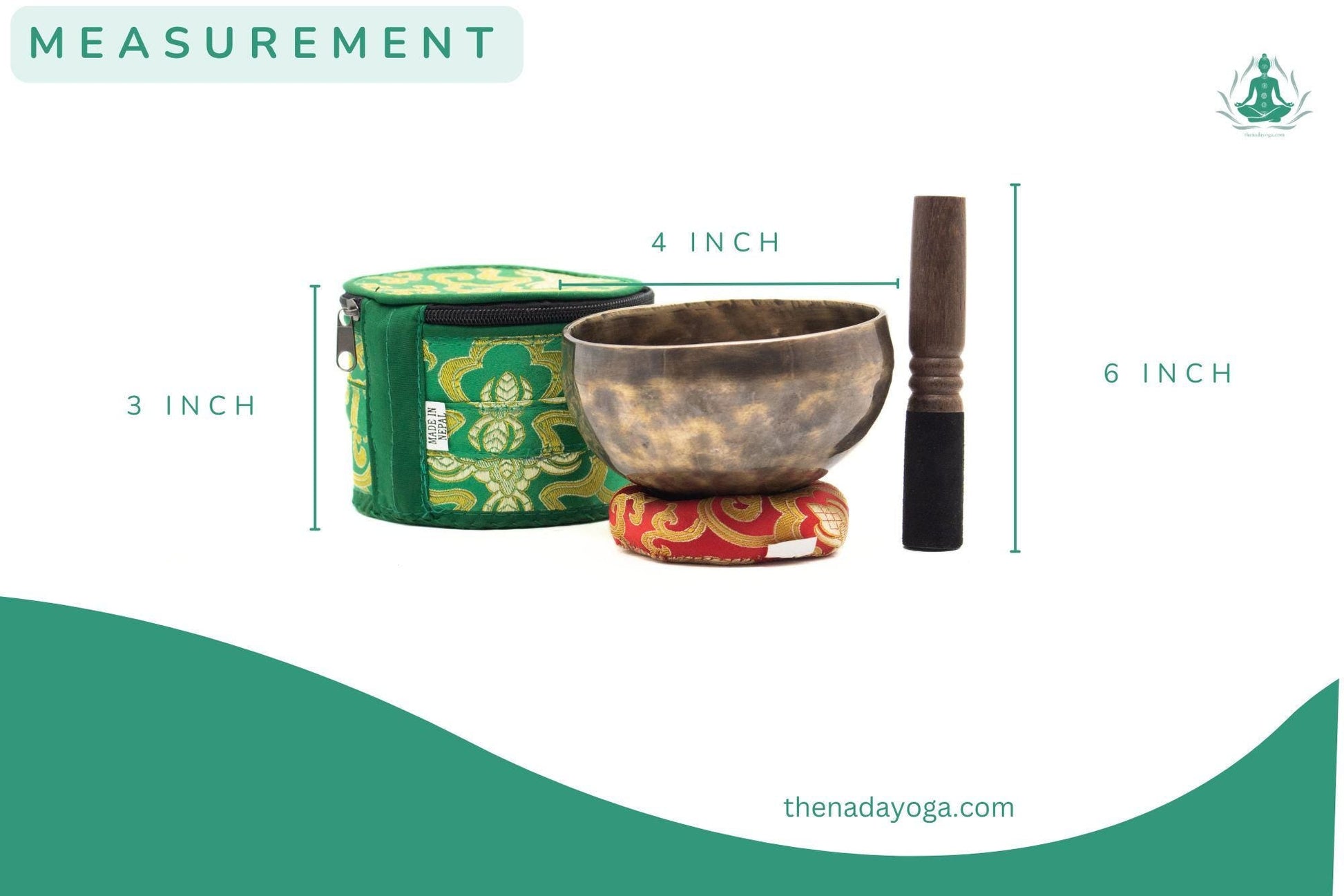 Handmade Tibetan Singing Bowl Set – 4 inch, Meditation & Yoga The Nada Yoga