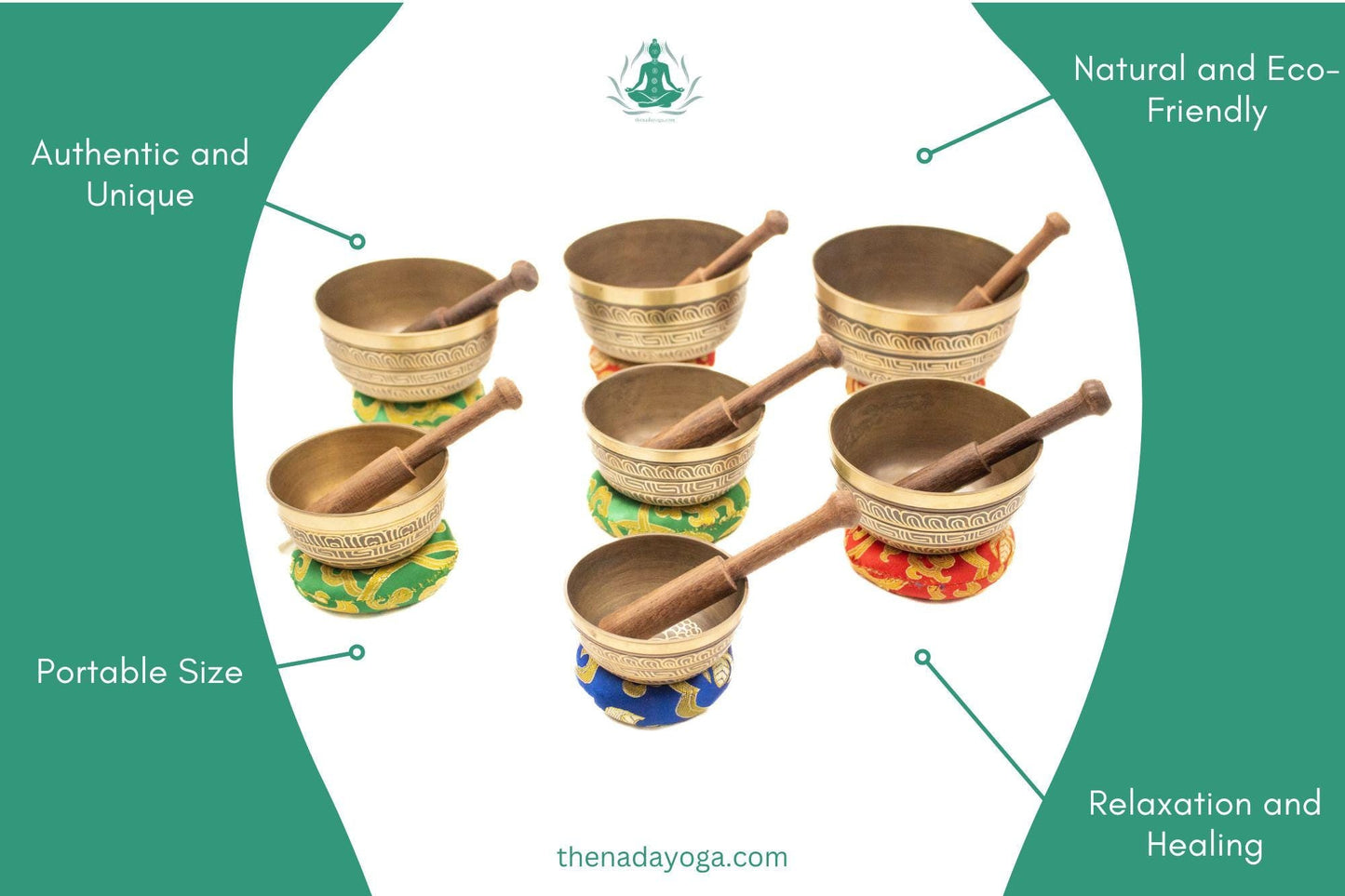 Handmade 7 Chakra Singing Bowl Set – Tibetan Sound Healing The Nada Yoga