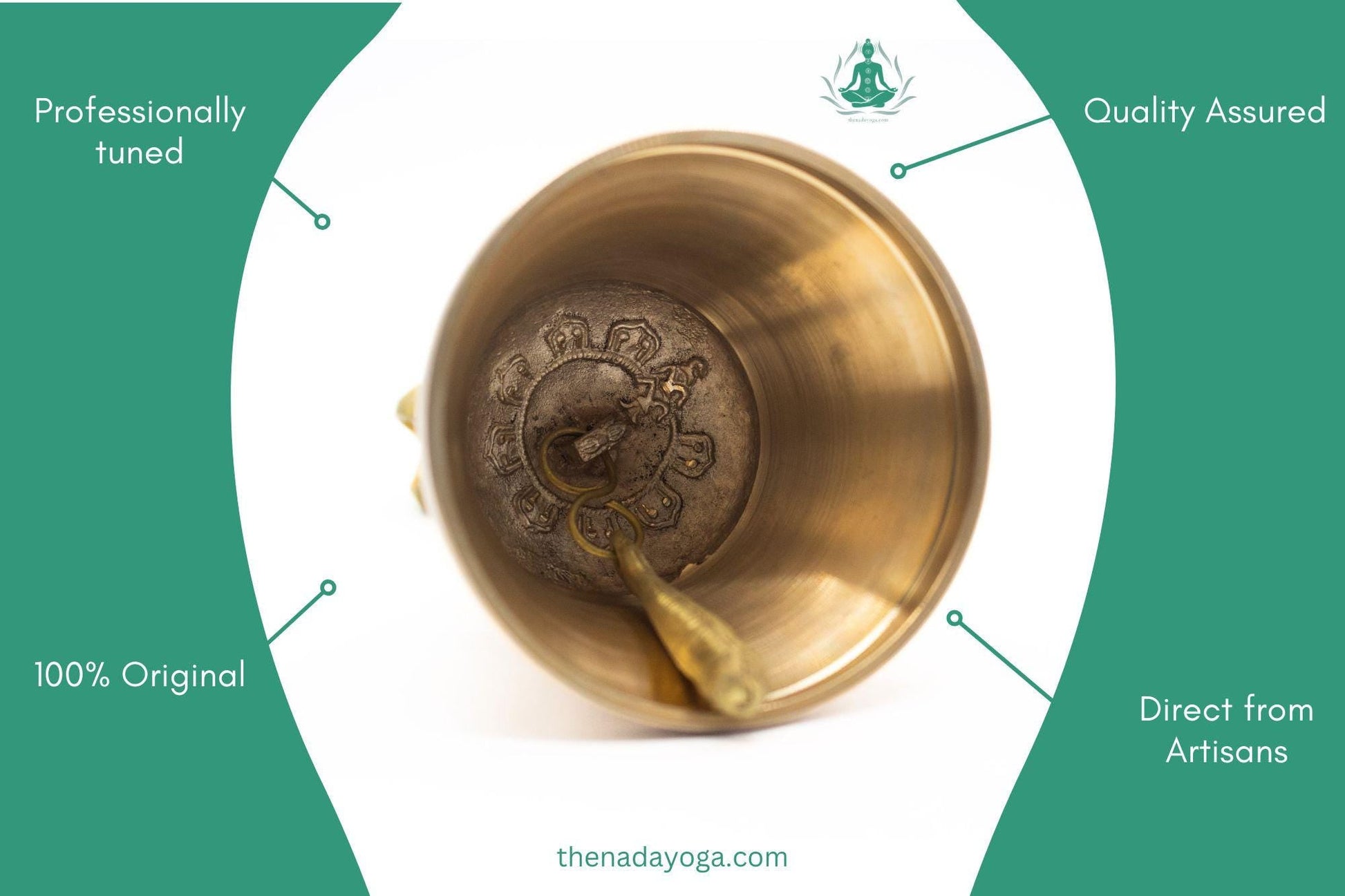 Tibetan Bell– Handmade 7 Metal Buddhist Ritual Bell for Meditation, Sound Healing & Ceremonies The Nada Yoga