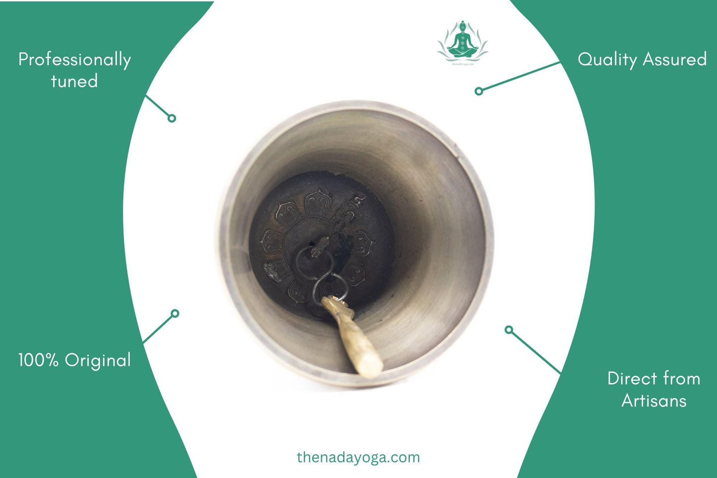 Handmade Tibetan Black Bell – 7-Metal Buddhist Ritual Bell for Meditation, Sound Healing & Ceremonies The Nada Yoga