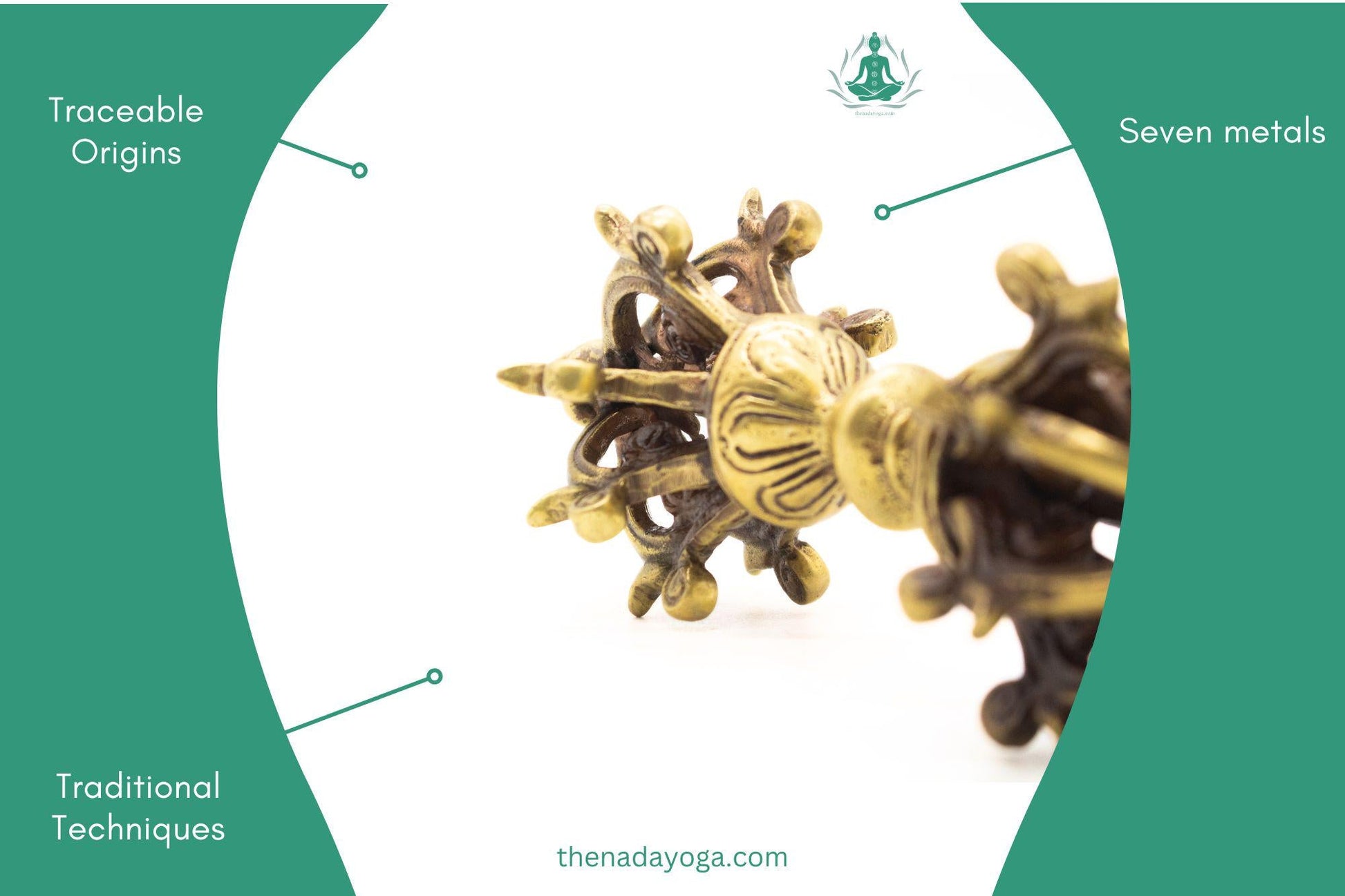Handmade Tibetan Bajra – 7 Metal Buddhist Ritual for Meditation, Sound Healing & Spiritual Ceremonies The Nada Yoga