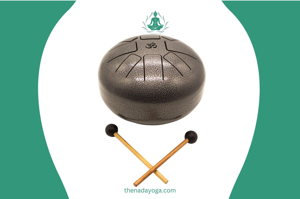Handcrafted Steel Tongue Drum – 8 Notes Handpan Drum – Om Symbol – Meditation & Sound Healing Instrument The Nada Yoga