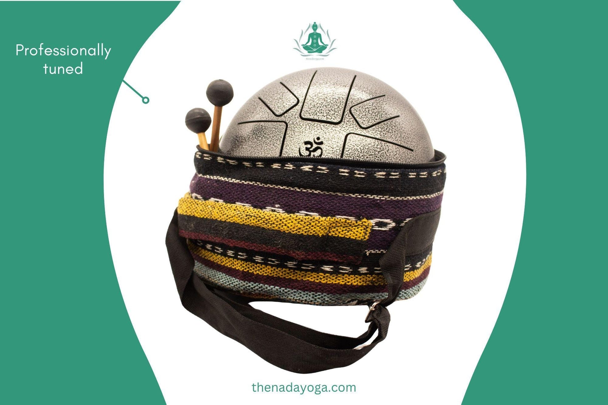 Handcrafted Steel Tongue Drum – 8 Notes Handpan Drum – Om Symbol – Meditation & Sound Healing Instrument The Nada Yoga