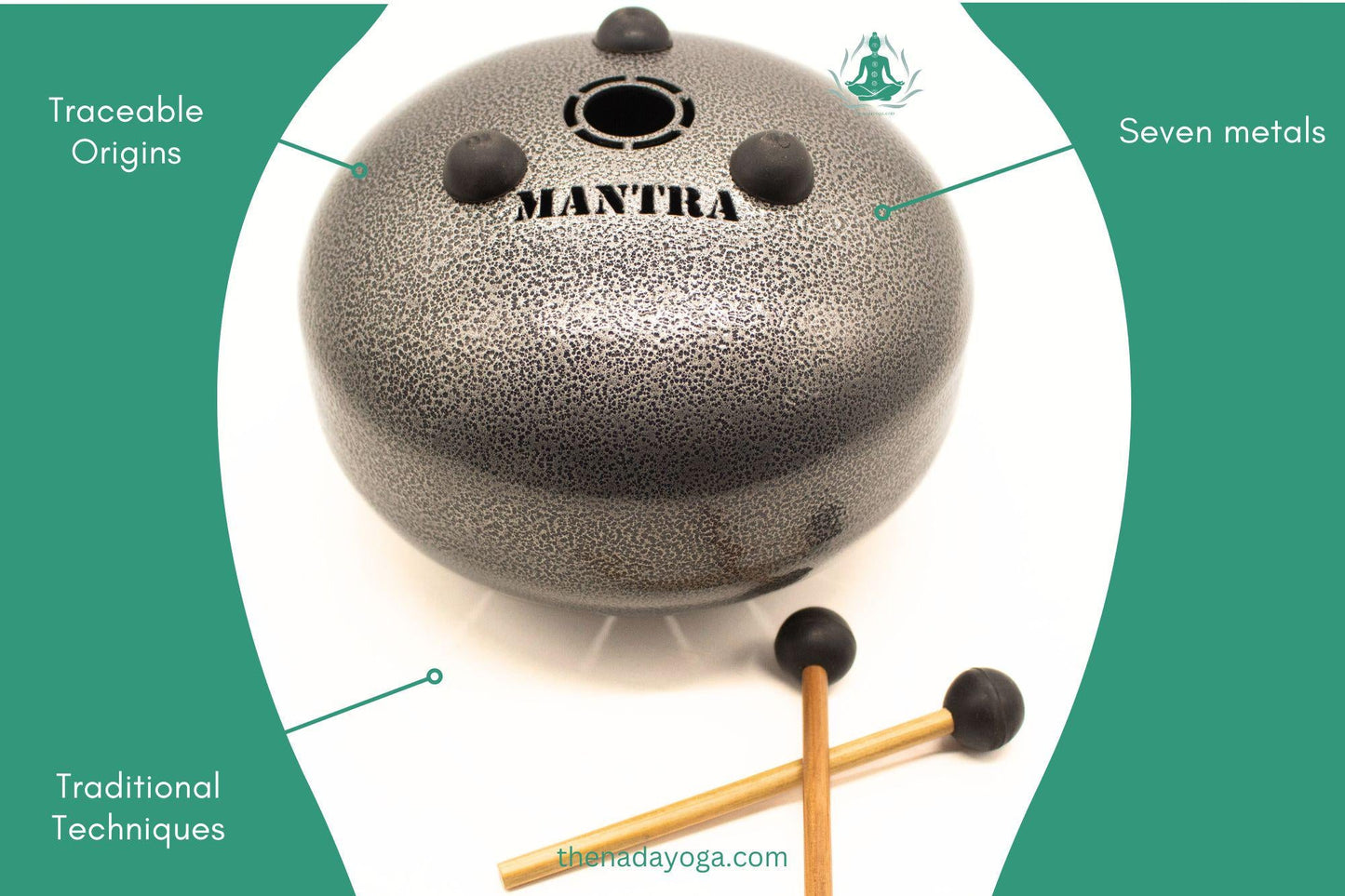 Handcrafted Steel Tongue Drum – 8 Notes Handpan Drum – Om Symbol – Meditation & Sound Healing Instrument The Nada Yoga