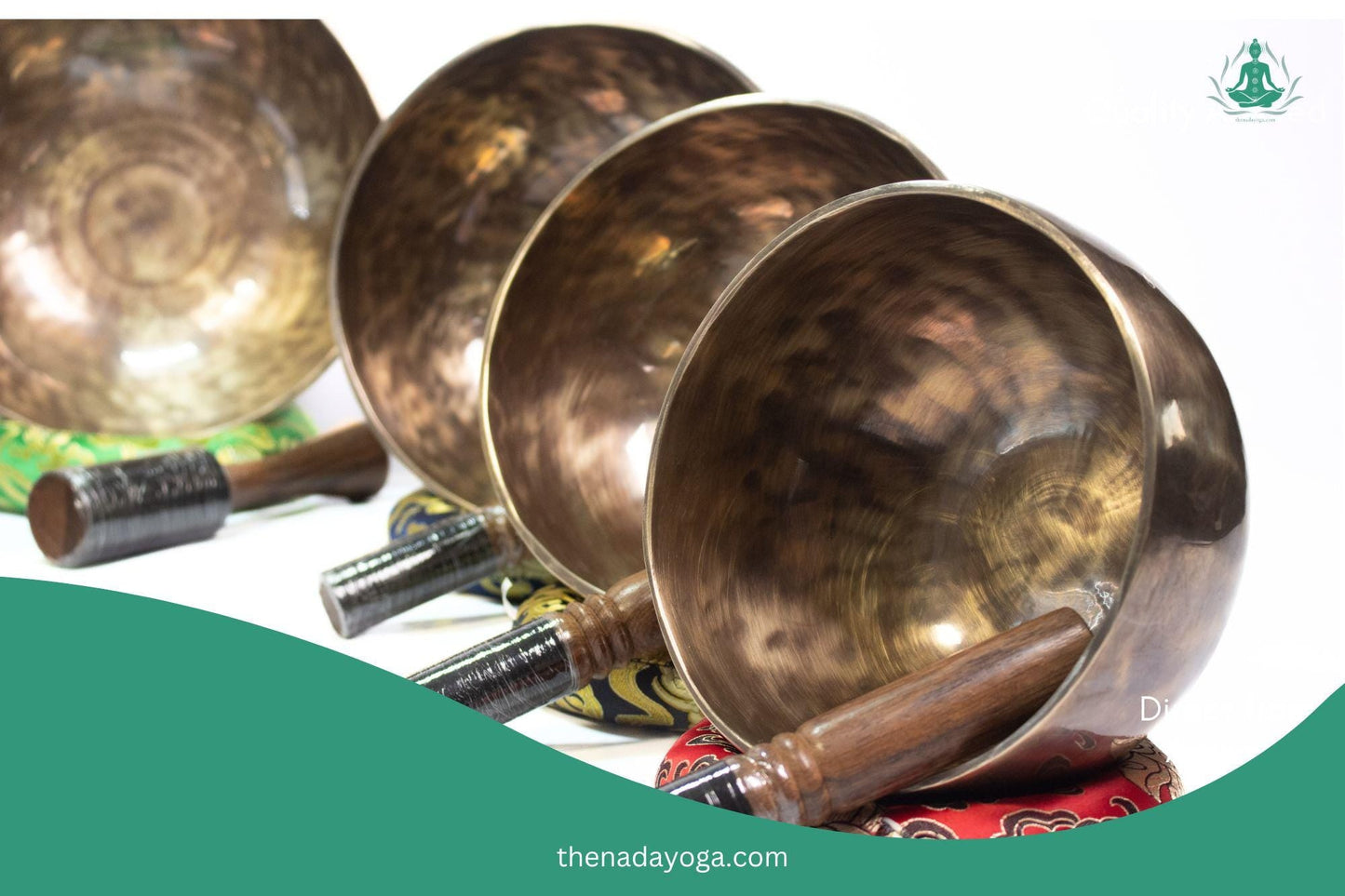 Hand-Hammered 7 Chakra Singing Bowl Full Moon Set – Sound Healing & Meditation Bowl The Nada Yoga