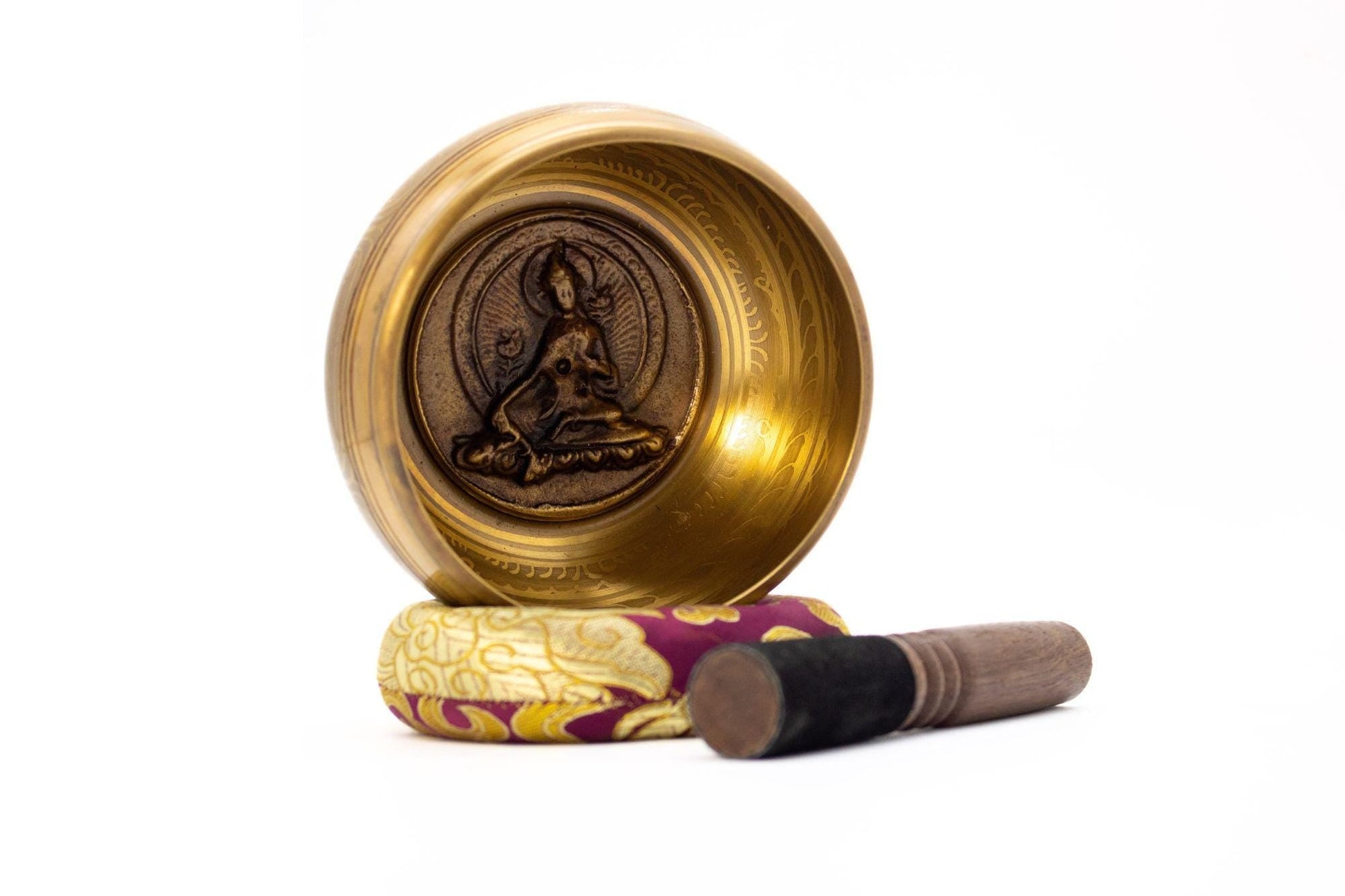 Hand Hammered Tibetan Singing Bowl Set – 4 inch Meditation Bowl, Mallet & Cushion The Nada Yoga