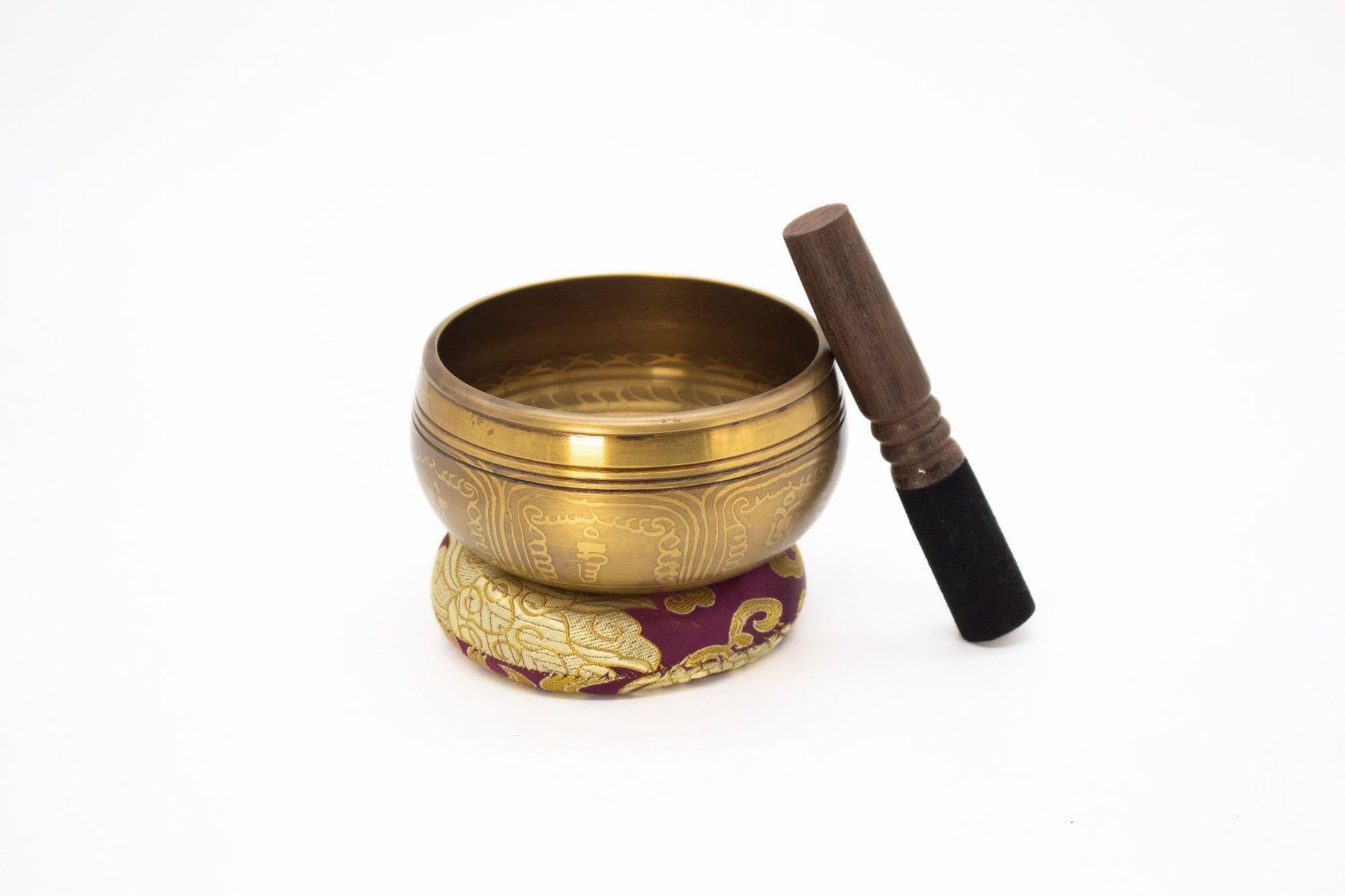 Hand Hammered Tibetan Singing Bowl Set – 4 inch Meditation Bowl, Mallet & Cushion The Nada Yoga