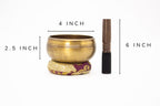 Hand Hammered Tibetan Singing Bowl Set – 4 inch Meditation Bowl, Mallet & Cushion The Nada Yoga