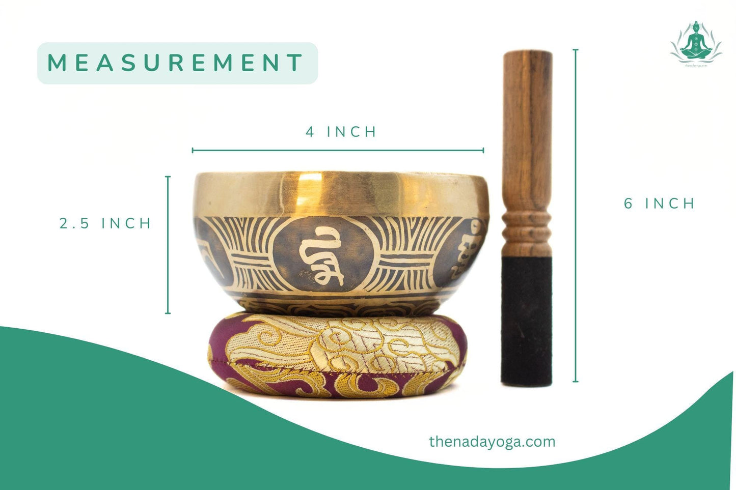 Hand Hammered Tibetan Singing Bowl Set: Meditation, Yoga & Healing The Nada Yoga