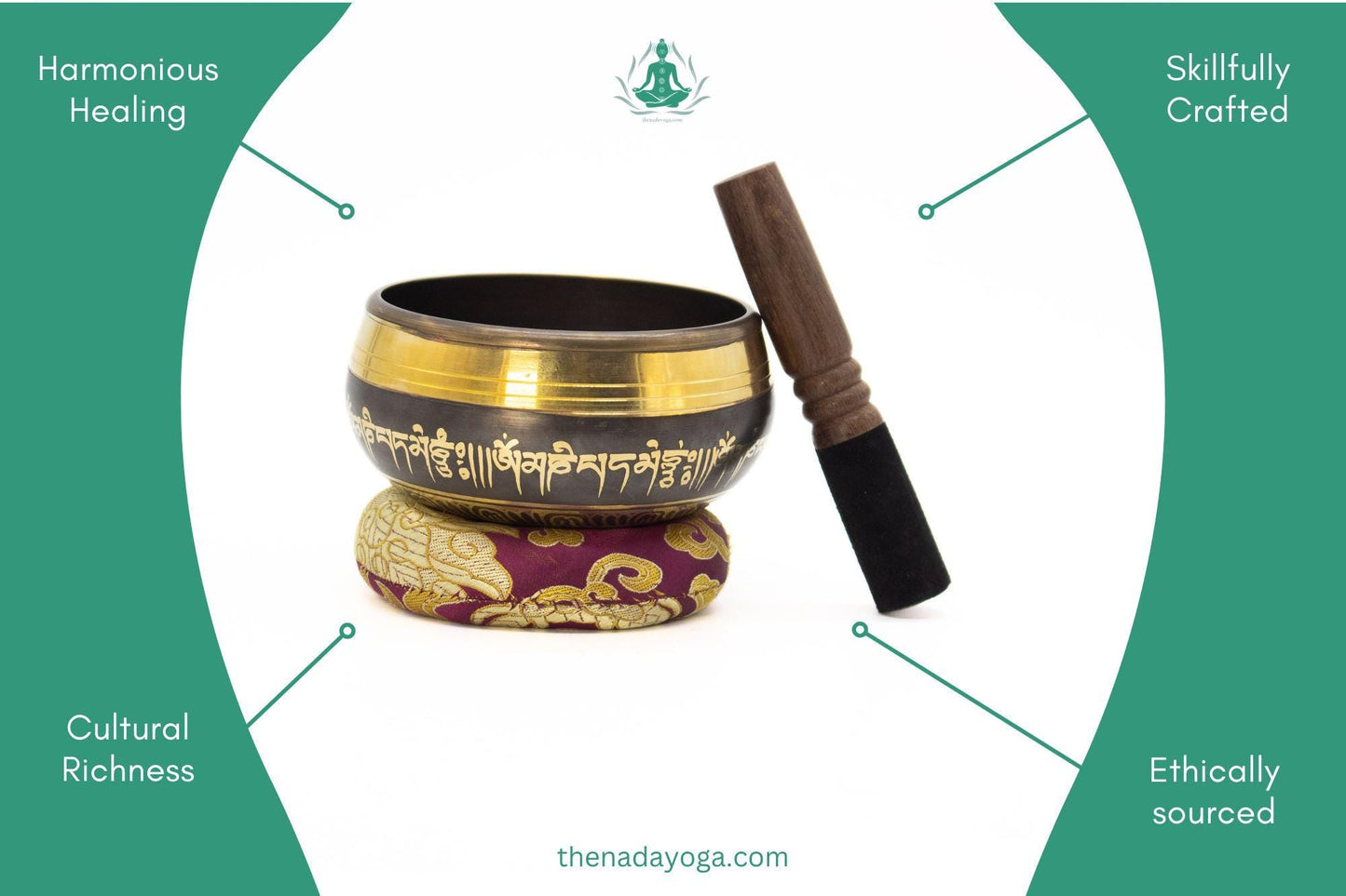 Handmade Tibetan Singing Bowl Set | 4-Inch, Nepal, Yoga Meditation The Nada Yoga