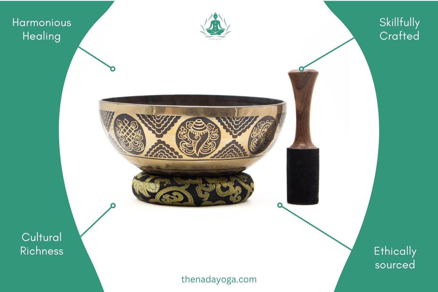 Hand-Hammered Tibetan Singing Bowl Set – Nepal, Yoga Meditation The Nada Yoga