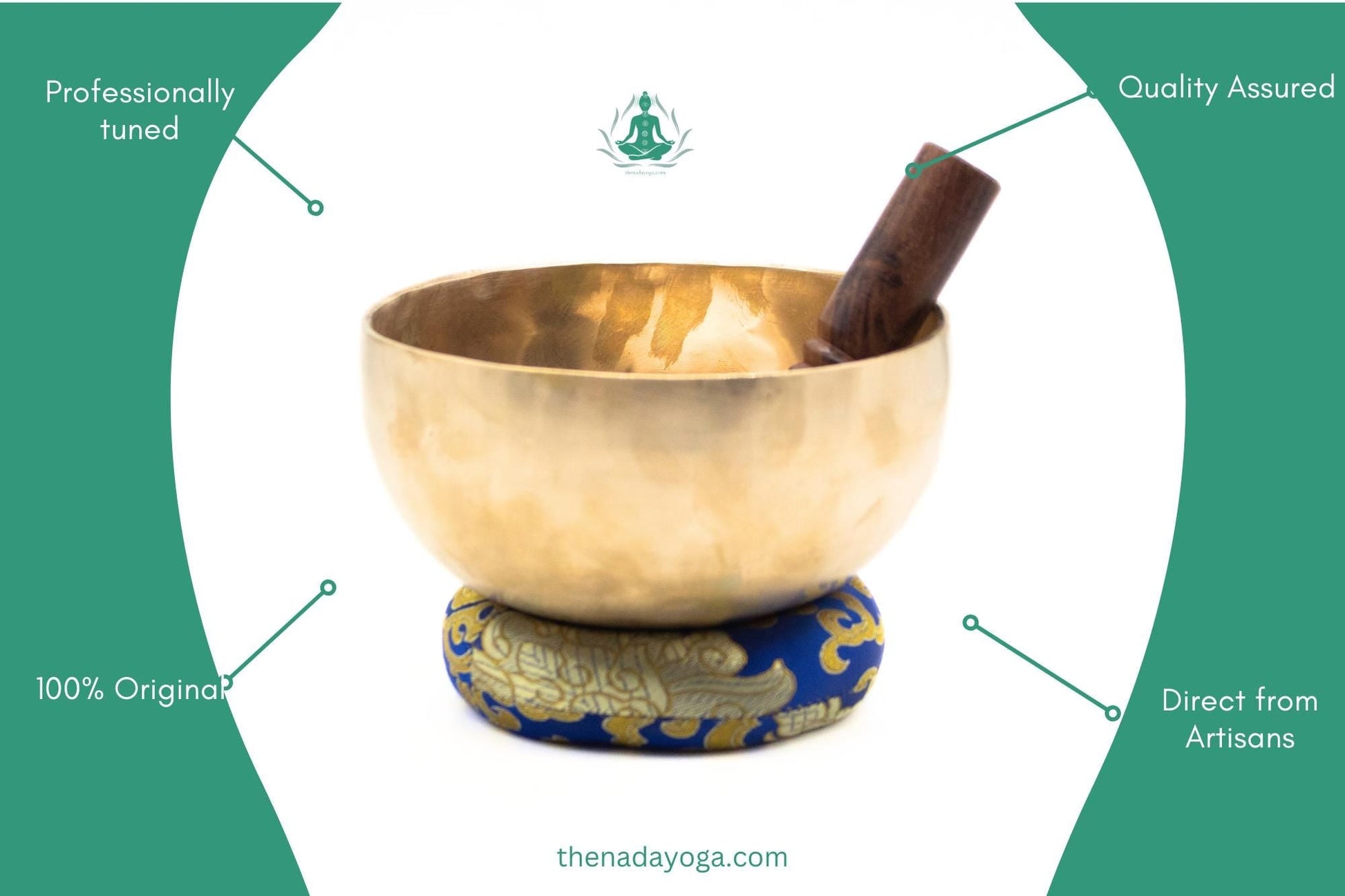 Hand Hammered Tibetan Singing Bowl Set, Meditation, Yoga, Sound Healing The Nada Yoga