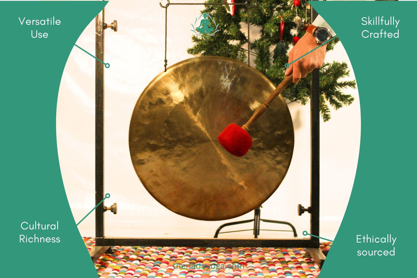 Handmade Nepal Gong with Stand – Meditation, Relaxation, Sound Healing The Nada Yoga