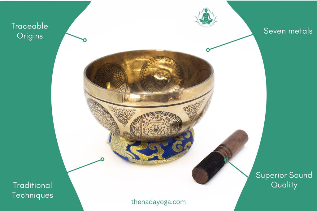 Handmade Tibetan Singing Bowl – Bronze Chime for Yoga Meditation The Nada Yoga