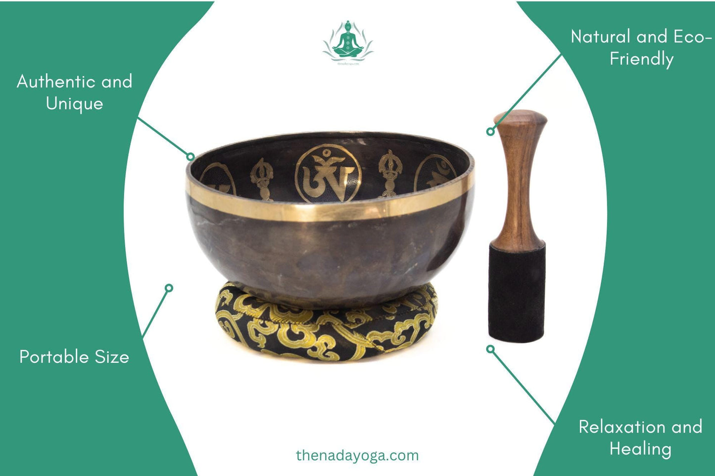 Handmade Tibetan Singing Bowl – 4 inch, Meditation & Yoga The Nada Yoga
