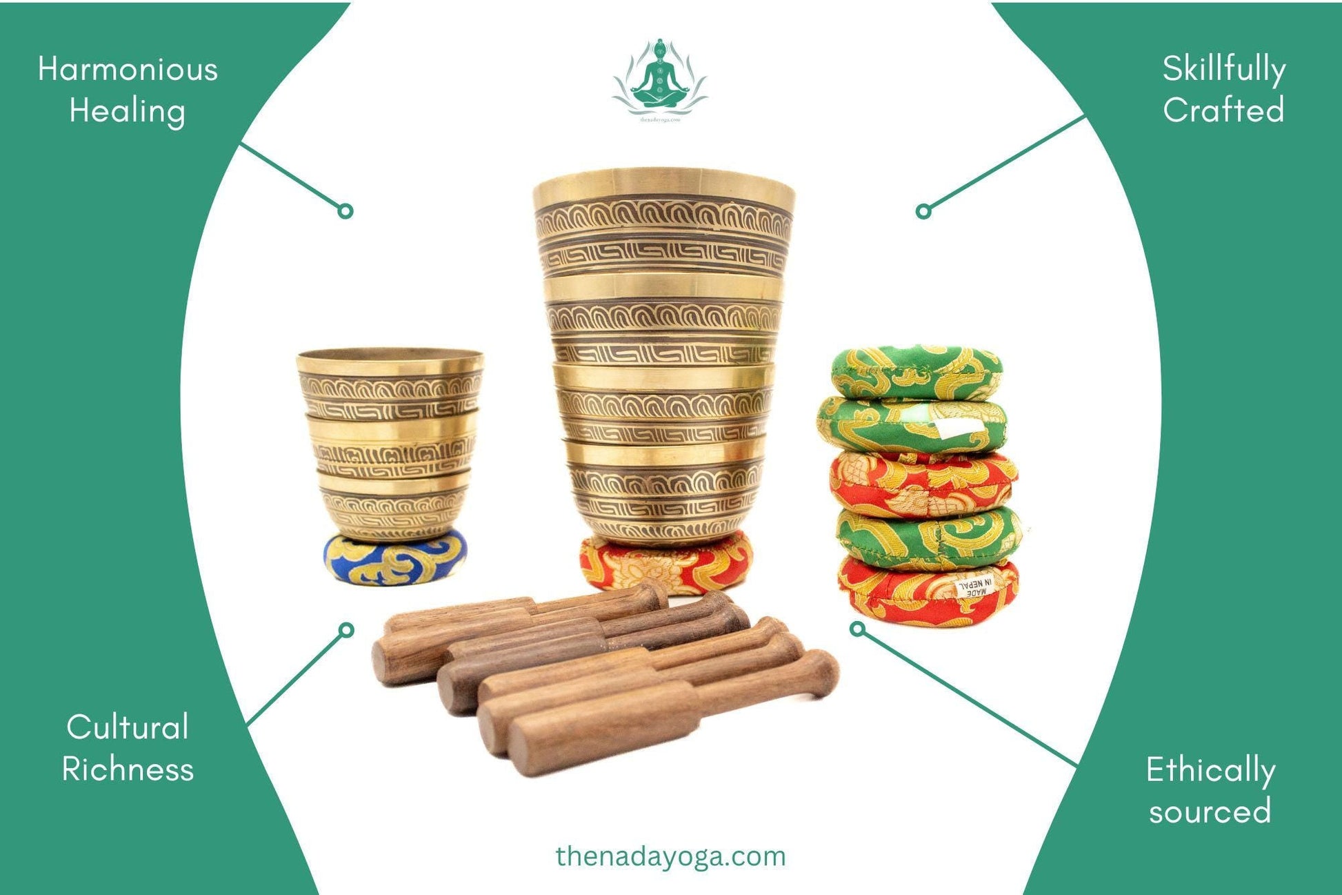 Handmade 7 Chakra Singing Bowl Set – Tibetan Sound Healing The Nada Yoga