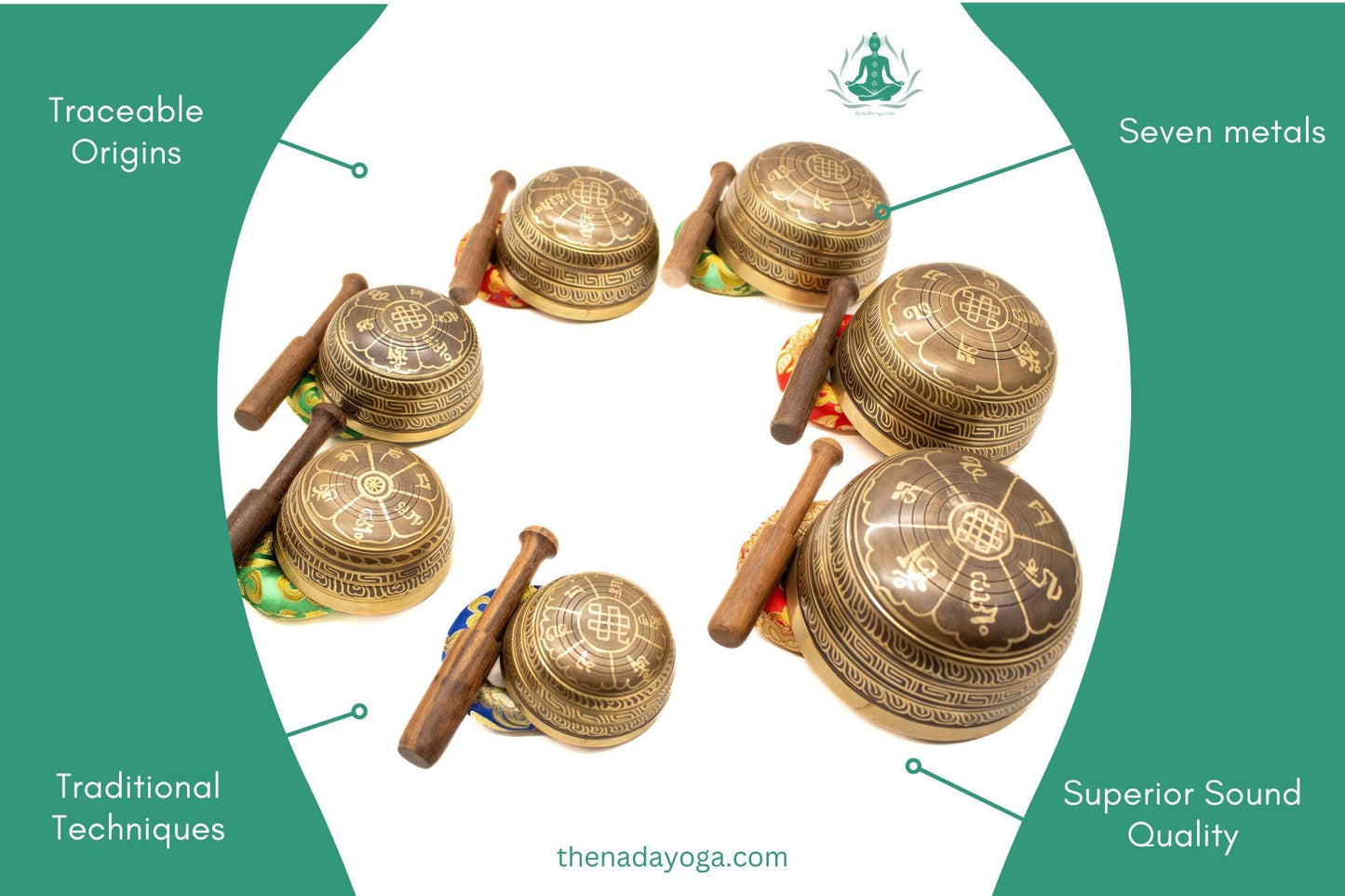 Handmade 7 Chakra Singing Bowl Set – Tibetan Sound Healing The Nada Yoga
