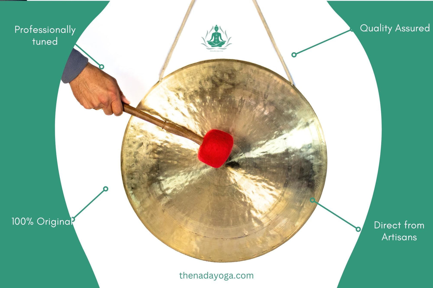 Handmade Nepal Gong – Seven Sacred Metals, Deep Sound for Meditation The Nada Yoga