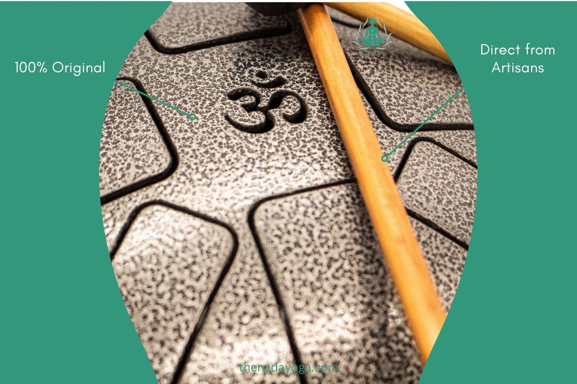 Handcrafted Steel Tongue Drum – 8 Notes Handpan Drum – Om Symbol – Meditation & Sound Healing Instrument The Nada Yoga