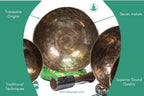 Hand-Hammered 7 Chakra Singing Bowl Full Moon Set – Sound Healing & Meditation Bowl The Nada Yoga