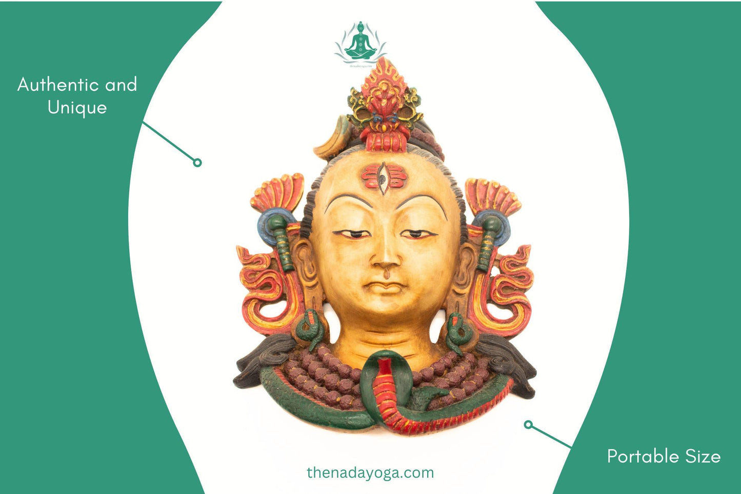 Handmade Nepalese Buddha Wall Mask | Traditional Tibetan Home Decor | Spiritual Art & Meditation Gift The Nada Yoga
