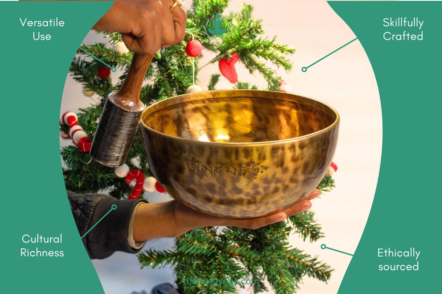 Handcrafted Full Moon Singing Bowl – Deep Resonance for Meditation, Healing, and Spiritual Practices The Nada Yoga