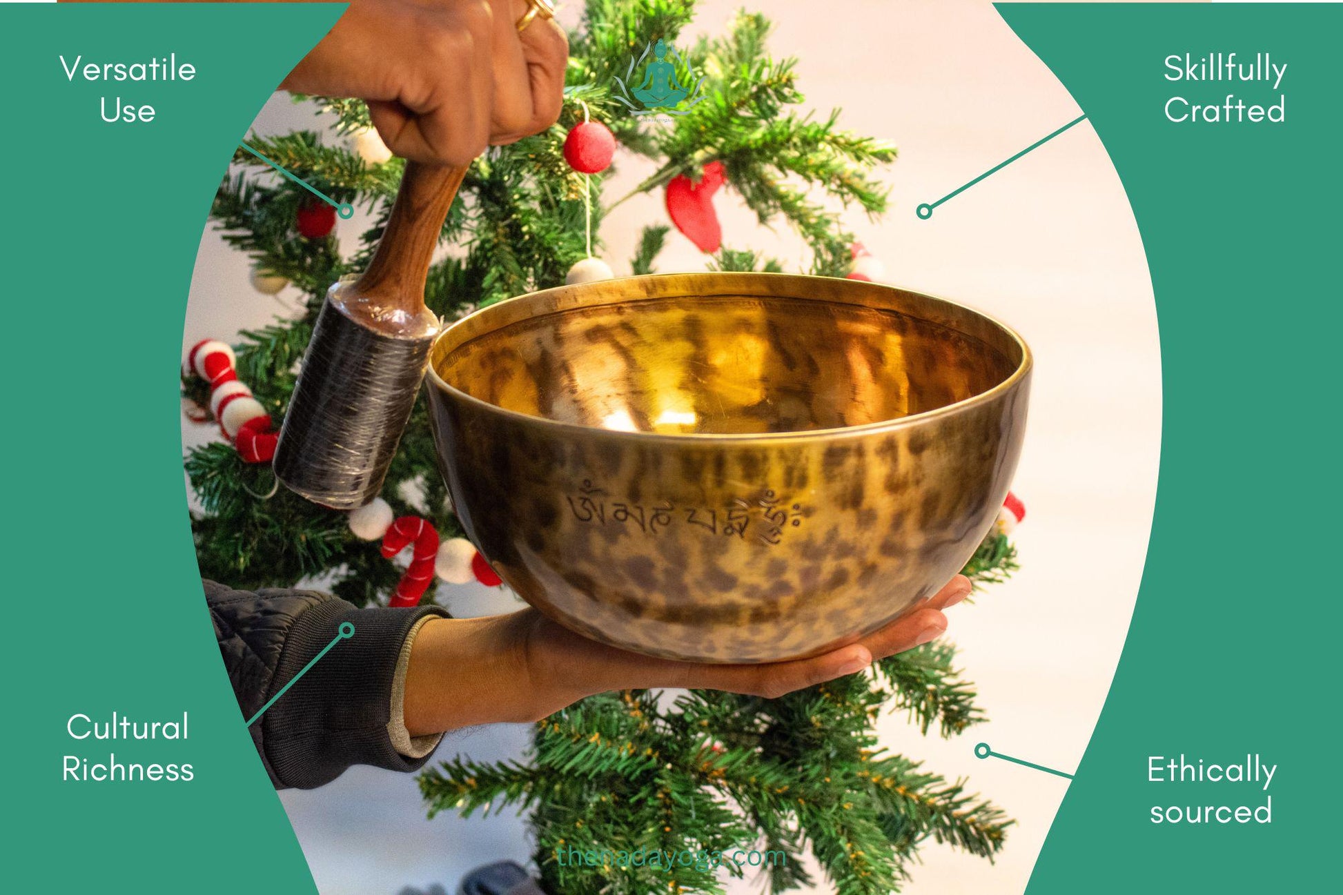 Handcrafted Full Moon Singing Bowl – Deep Resonance for Meditation, Healing, and Spiritual Practices The Nada Yoga