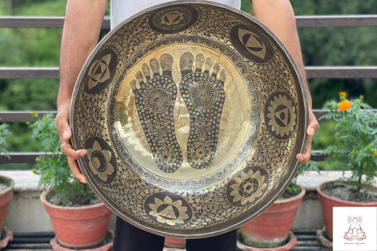 Buddha Feet Singing Bowl: Handmade Tibetan Sound Bowl for Meditation