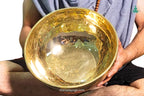 Large Polished Singing Bowl – Hand-Hammered Golden Sound Bowl from Nepal | Nadayoga The Nada Yoga