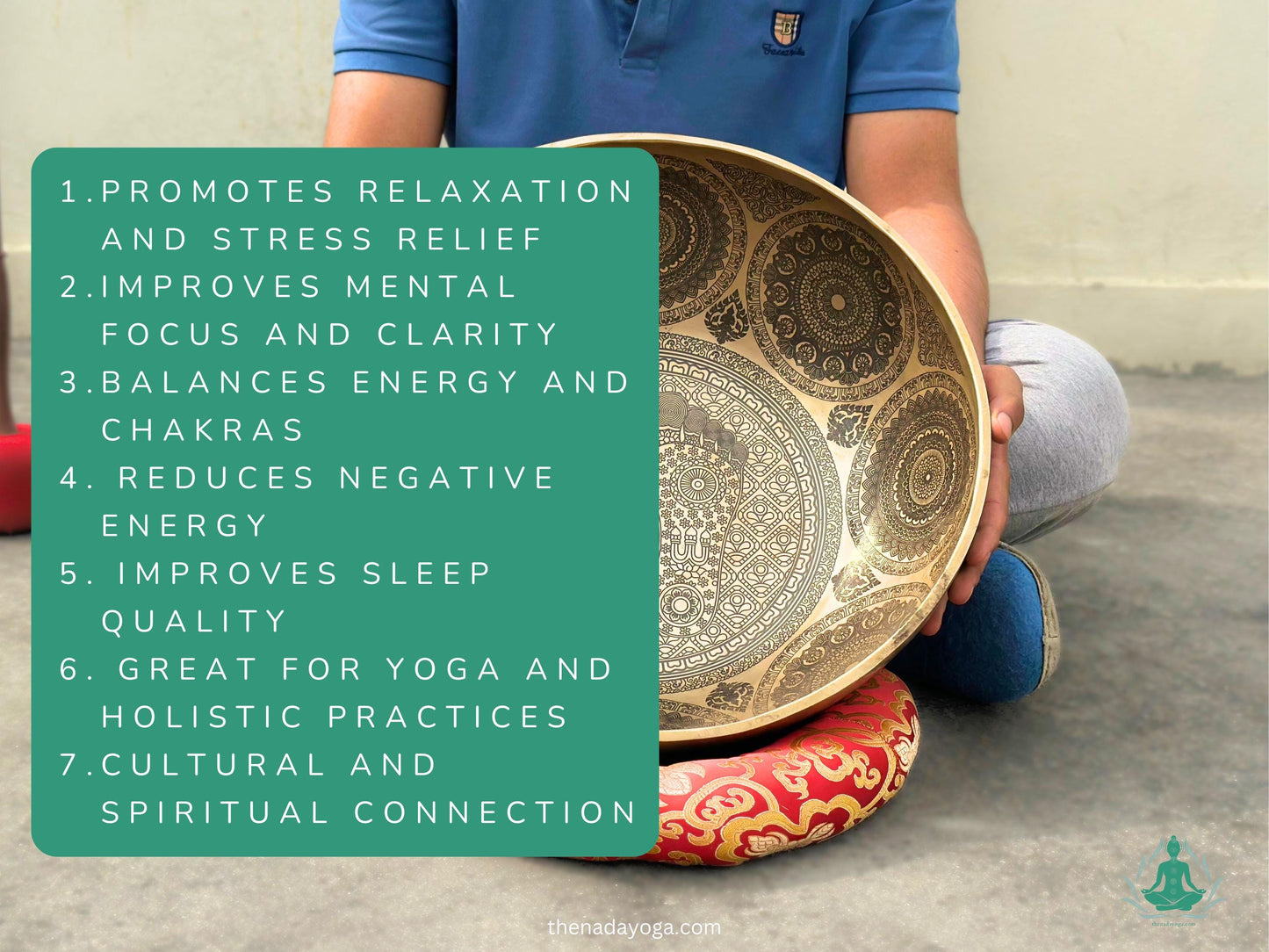 Large Handmade Tibetan Singing Bowl: Buddha Feet Sound Healing, Made in Nepal The Nada Yoga