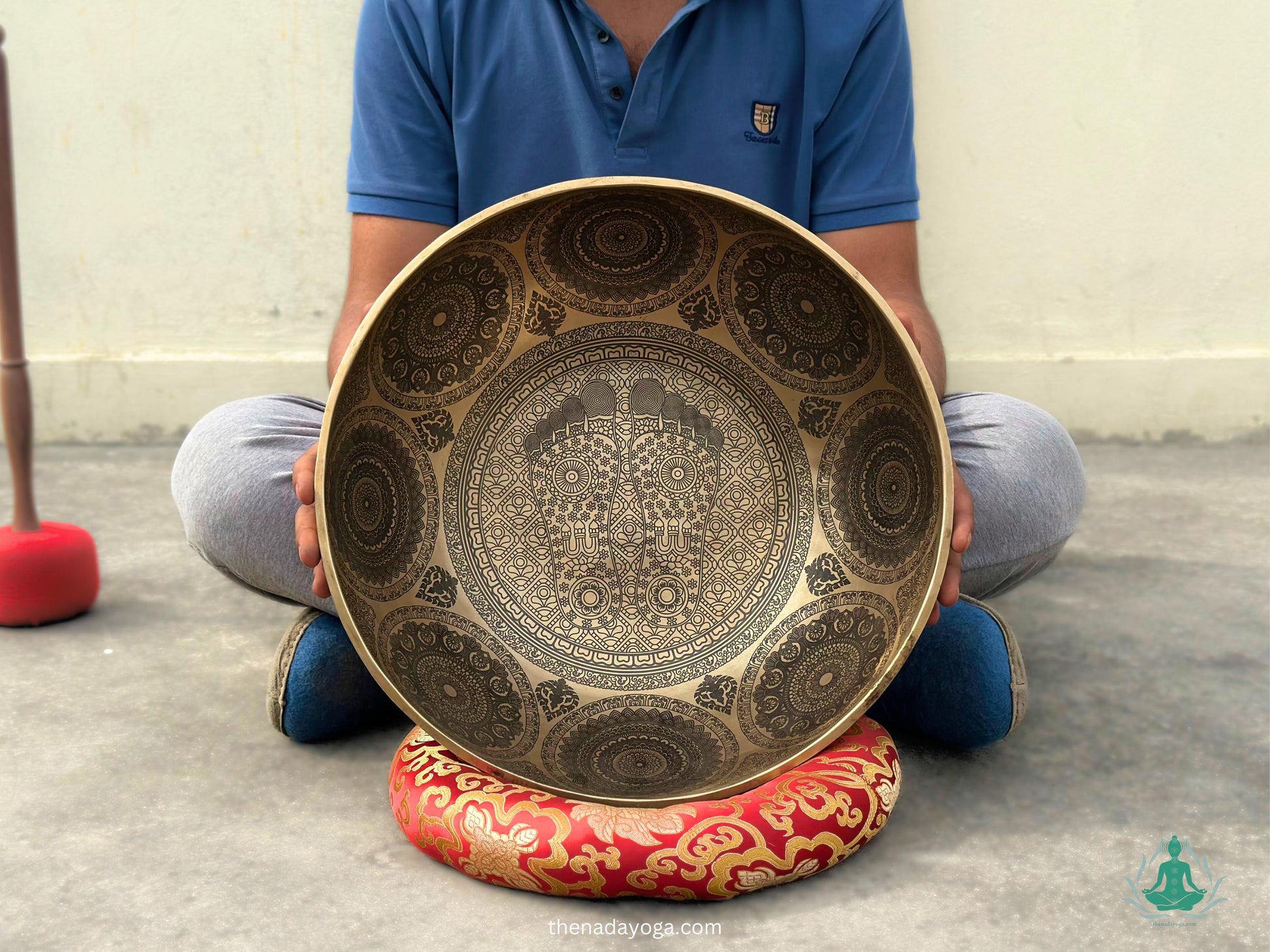 Large Handmade Tibetan Singing Bowl: Buddha Feet Sound Healing, Made in Nepal The Nada Yoga