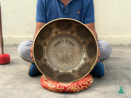 Large Handmade Tibetan Singing Bowl: Buddha Feet Sound Healing, Made in Nepal The Nada Yoga