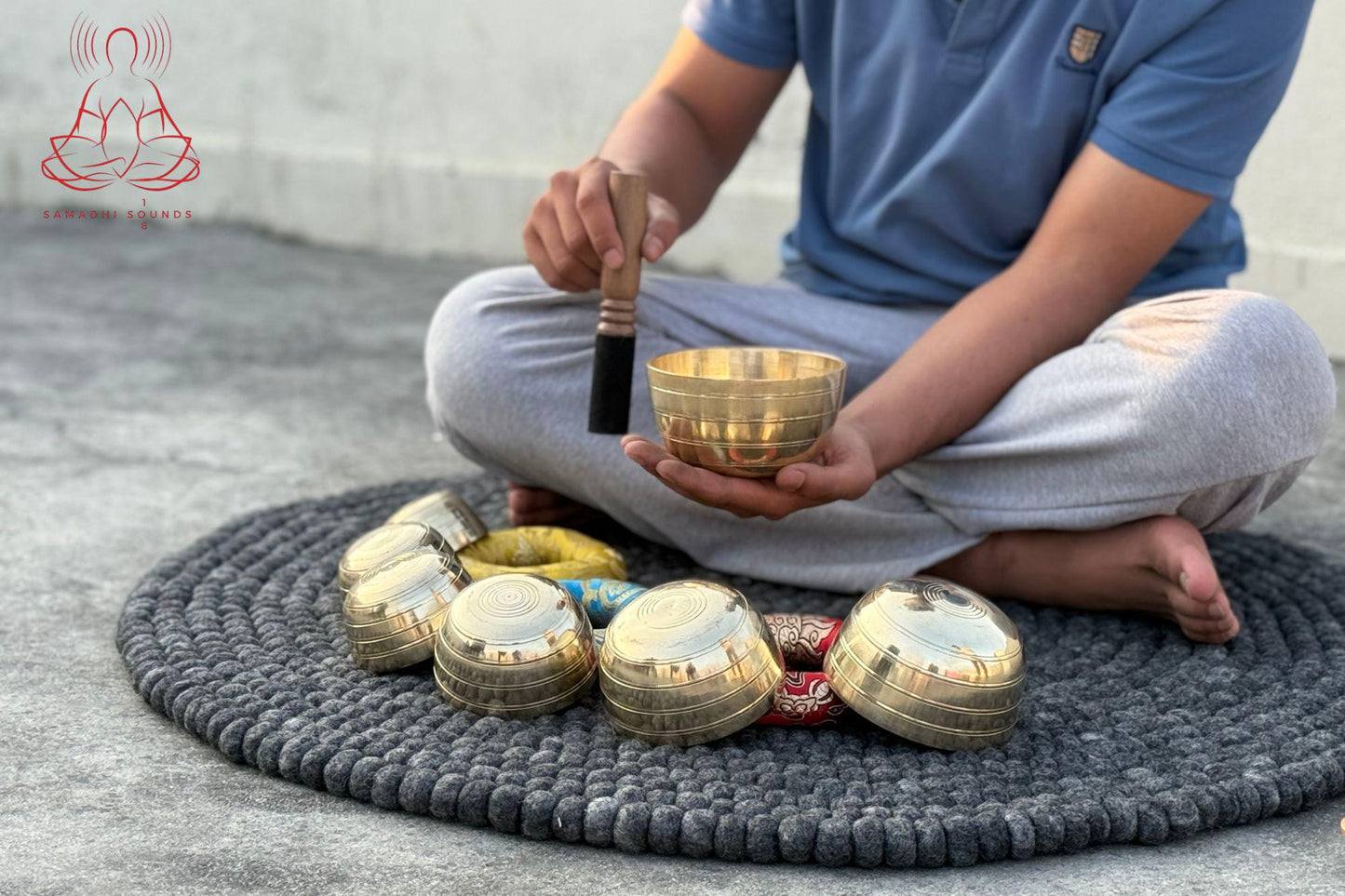 Handmade Tibetan Seven Chakra Singing Bowl Set: Crafted in Nepal