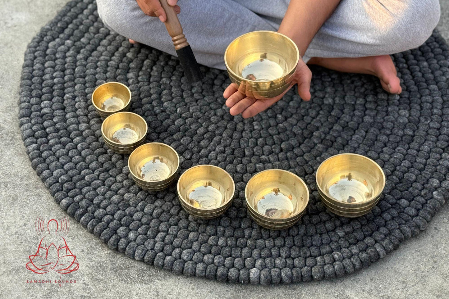 Handmade Tibetan Seven Chakra Singing Bowl Set: Crafted in Nepal