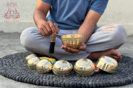 Handmade Tibetan Seven Chakra Singing Bowl Set: Crafted in Nepal