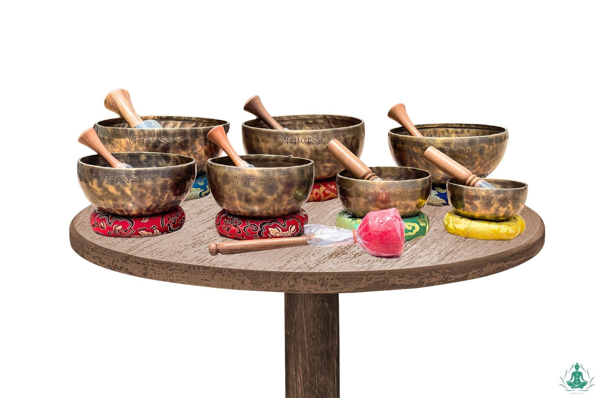 Full Moon Singing Bowl Set: 7 Chakra Healing, Handmade in Nepal The Nada Yoga