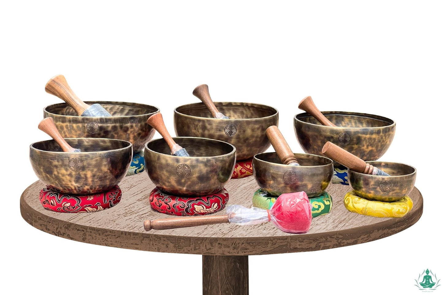 Full Moon Singing Bowl Set: 7 Chakra Healing, Handmade in Nepal The Nada Yoga
