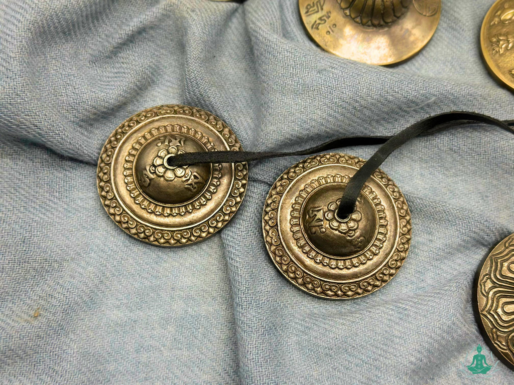 Carved Tibetan Tingsha Cymbals: Sound Healing, Chakra Cleansing The Nada Yoga