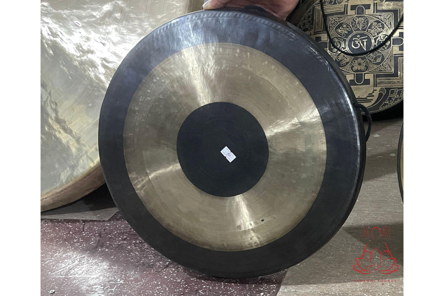 Handmade Tibetan Sound Healing Gong: Etched Sacred Designs, Nepal