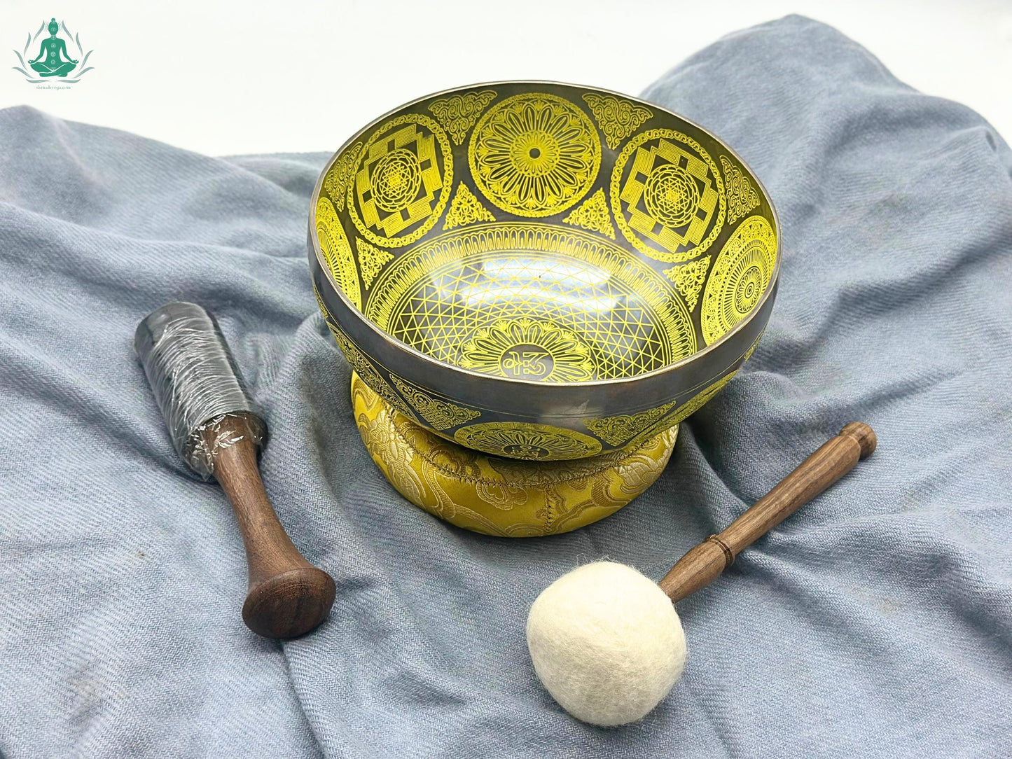 12" Handmade Singing Bowl: Sacred Geometry Mandala, Sound Healing The Nada Yoga