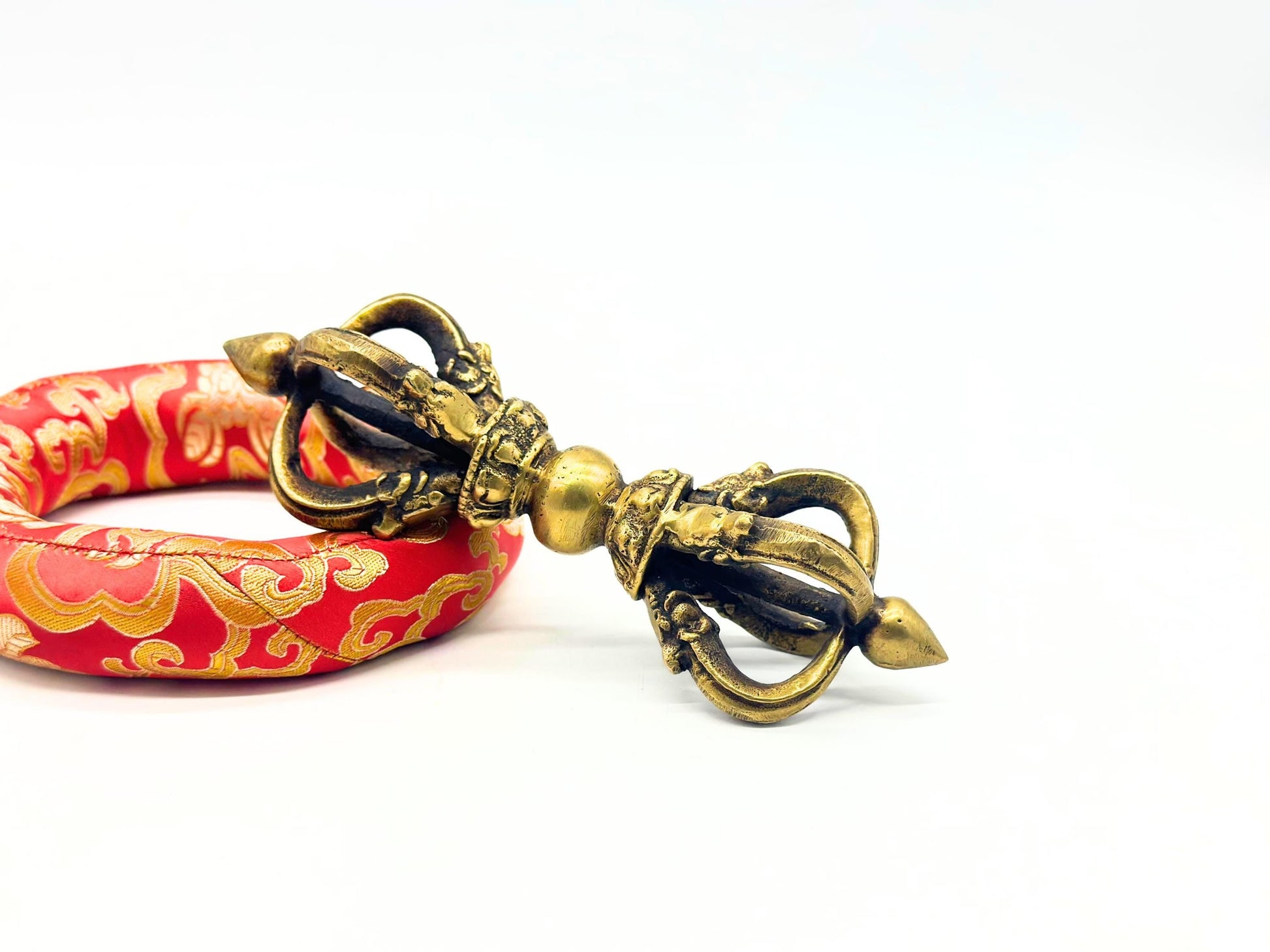 Handmade Tibetan Vajra (Dorje) | Single Bajra | Brass Ritual Tool | Spiritual Symbol from Nepal The Nada Yoga