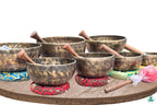 Full Moon Singing Bowl Set: 7 Chakra Healing, Handmade in Nepal The Nada Yoga