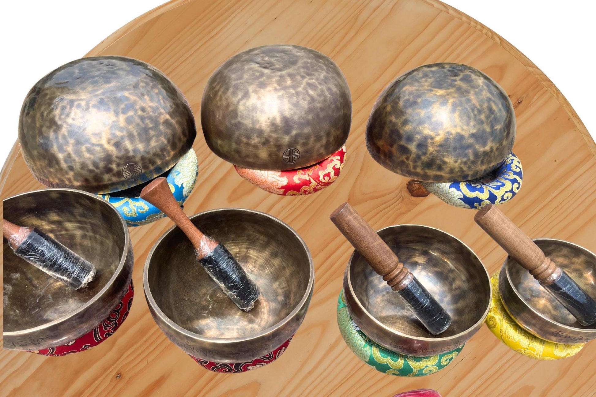 Full Moon Singing Bowl Set: 7 Chakra Healing, Handmade in Nepal The Nada Yoga