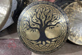 Handmade Tibetan Gong: Tree of Life, Sacred Symbol - Hand-Etched in Nepal