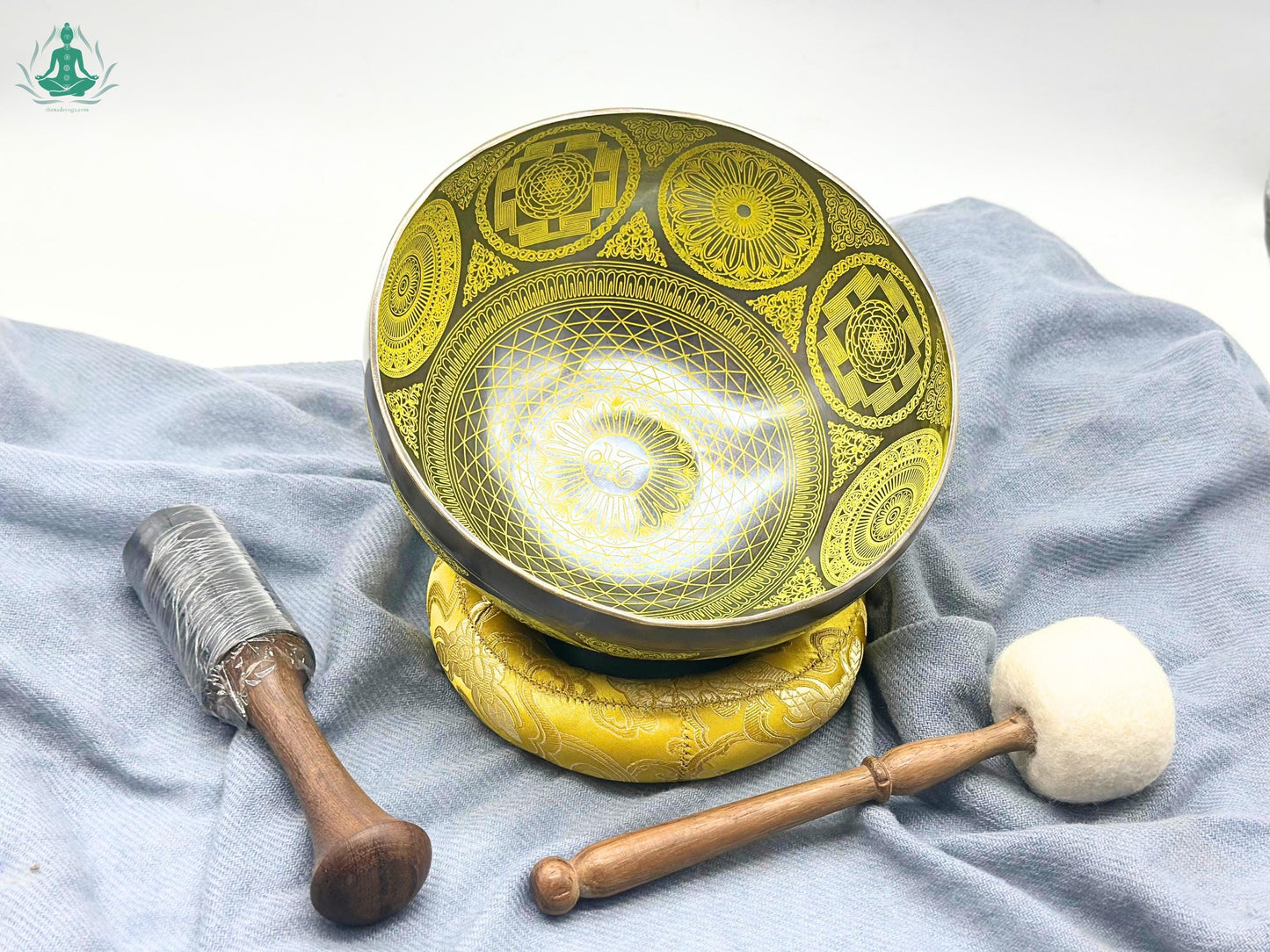 12" Handmade Singing Bowl: Sacred Geometry Mandala, Sound Healing The Nada Yoga