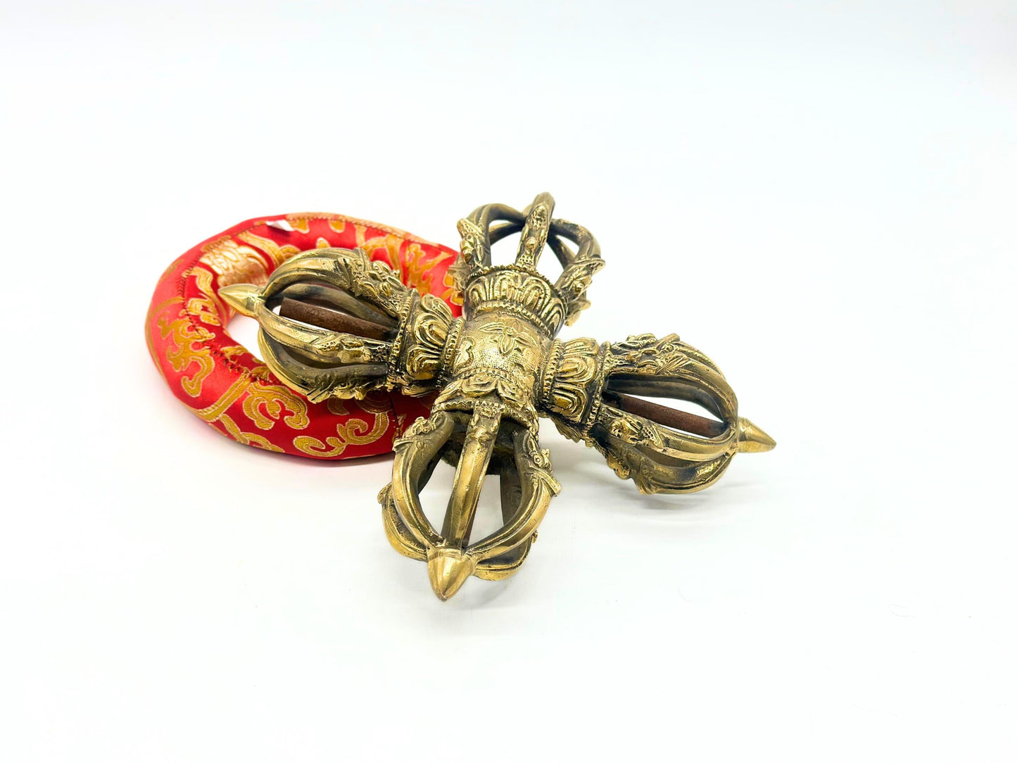 Handmade Brass Bajra: Tibetan Vajra Dorje Ritual Symbol, Nepal The Nada Yoga